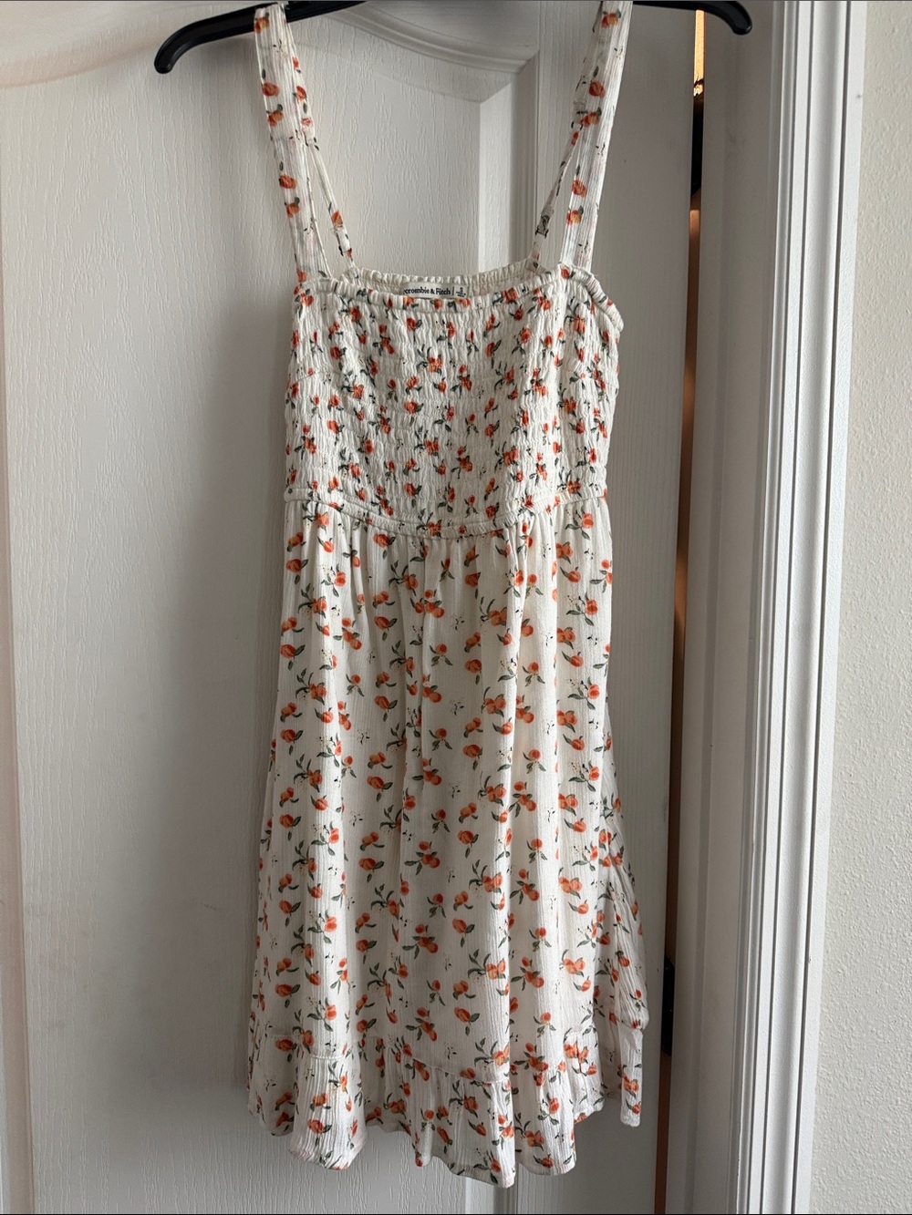 Abercrombie & Fitch White Floral Sundress with Orange Print